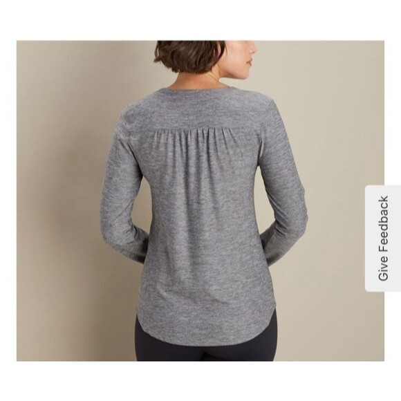 Duluth Trading Women Armachillo long Sleeve V-Neck Large comfy Gray T-Shirt #67 - Picture 3 of 9